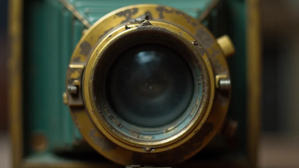 Brass bellows on a vintage camera