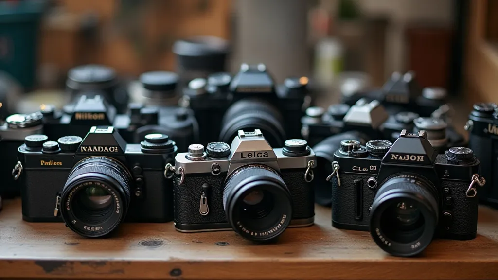 Collection of vintage film cameras