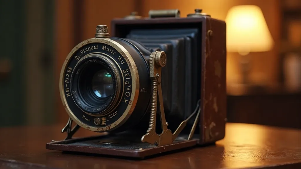 Vintage camera showing a light leak