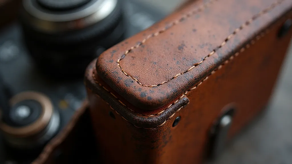 Leather covering on a vintage camera