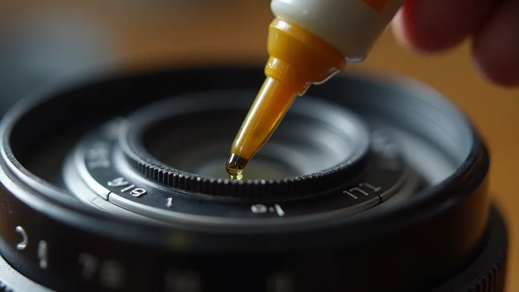 Vintage camera lens lubrication process