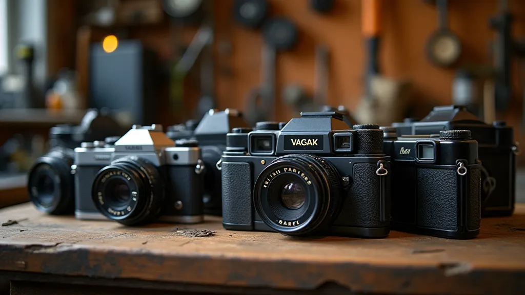 Collection of vintage film cameras