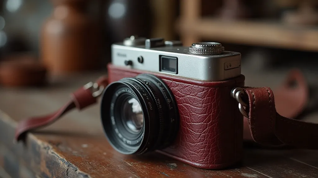 Aged camera leatherwork