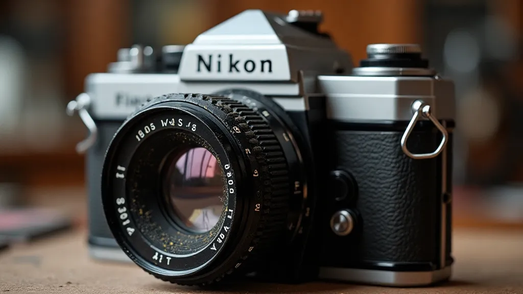 Vintage Nikon F camera detail