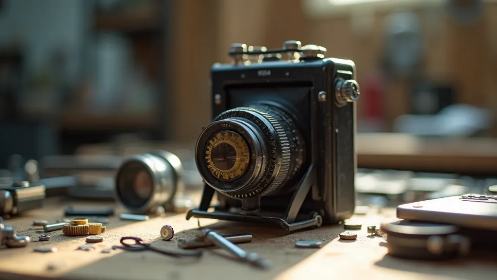 Disassembled Yashica camera parts