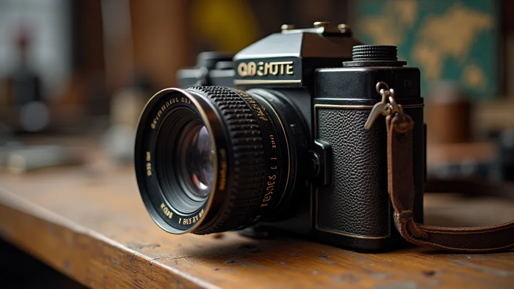Vintage Zeiss Ikon camera on a workbench